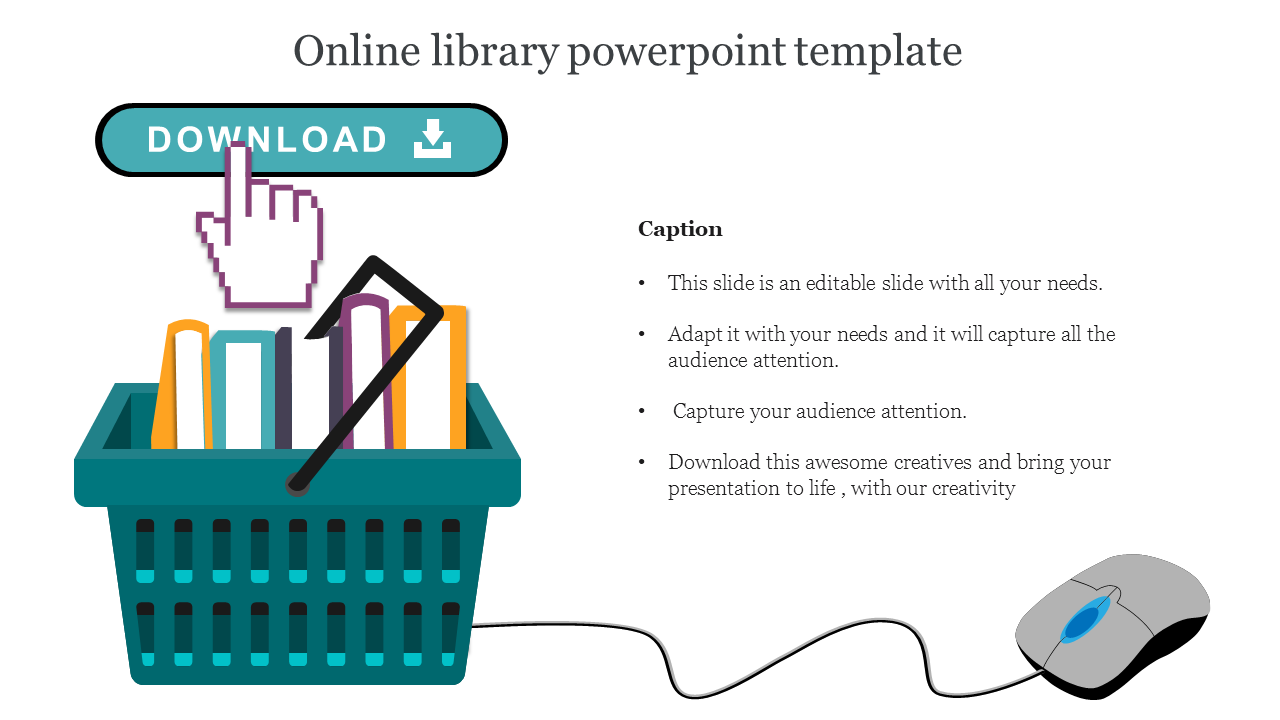 Impressive Online Library PowerPoint Template Presentation